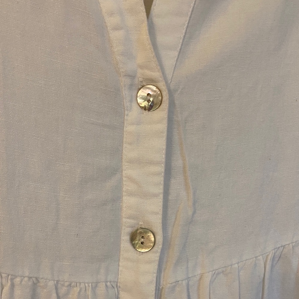 Zara White Button-Front Tiered Midi Dress - Picture 4 of 5